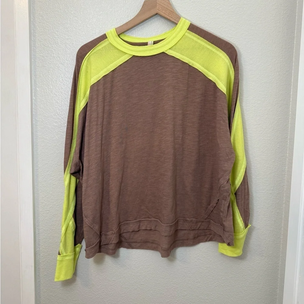 Free People Movement All About It Long Sleeve Workout Top Elderberry Tea XS